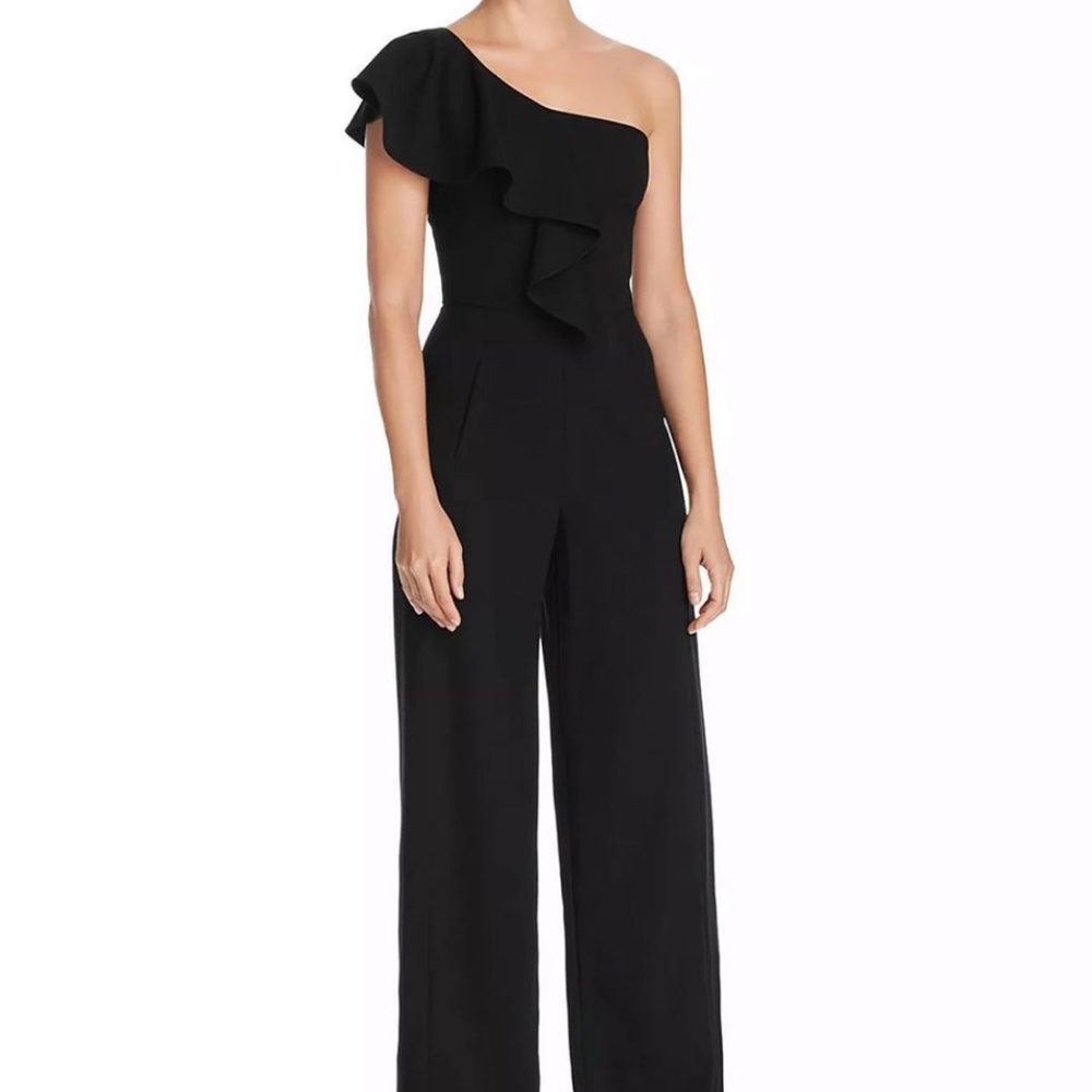 Black Halo Black One Shoulder Jumpsuit
